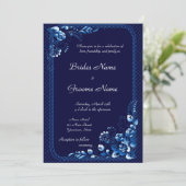 Faire-part de mariage bleu marine (Debout devant)