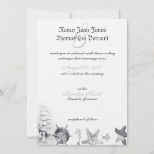 Faire-part de mariage bleu marine