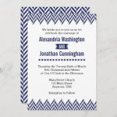 Faire-part de mariage bleu marine (Devant / Derrière)