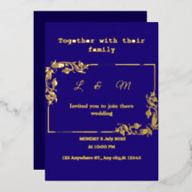 Faire-part de mariage bleu marine