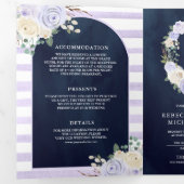 Faire-part de mariage bleu marine avec code QR Ros (Intérieur en premier)