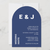 Faire-part de mariage bleu marine moderne (Devant)
