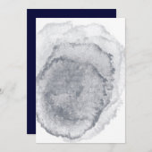 Faire-part de mariage bleu nuit blanche (Devant / Derrière)