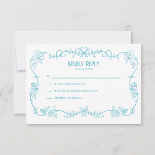 Faire-part de mariage bleu œuf de Robin Rambling R