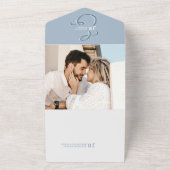 Faire-part de mariage bleu outremer avec monogramm (Dehors)