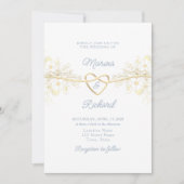 Faire-part de mariage bleu outremer simple (Devant)