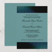 Faire-part de mariage bleu paon (Devant / Derrière)