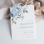 faire-part de mariage bleu poussiéreux