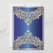 Faire-part de mariage bleu royal avec diamants (Dos)