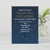 Faire-part de mariage bleu rustique avec pot Mason (Debout devant)