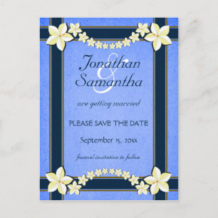 Faire-Part de Mariage Bleu Rustique Save The Date