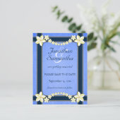 Faire-Part de Mariage Bleu Rustique Save The Date (Debout devant)