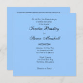Faire-part de mariage bleu simple (Devant / Derrière)