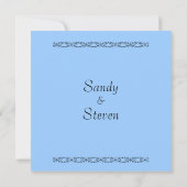 Faire-part de mariage bleu simple (Dos)