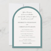 Faire-part de mariage bleu simple moderne avec QR (Devant)