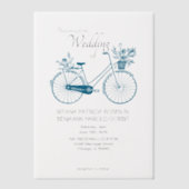 Faire-part de mariage Bleu Simple Vélo (Recto)