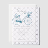 Faire-part de mariage Bleu Simple Vélo (Décalage (Invitation))