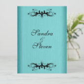 Faire-part de mariage bleu turquoise (Debout devant)