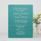 Faire-part de mariage bleu turquoise (Debout devant)