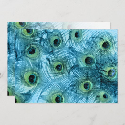 Faire-part de mariage bleu turquoise (Devant / Derrière)