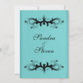 Faire-part de mariage bleu turquoise 5 po x 7 po (Devant)