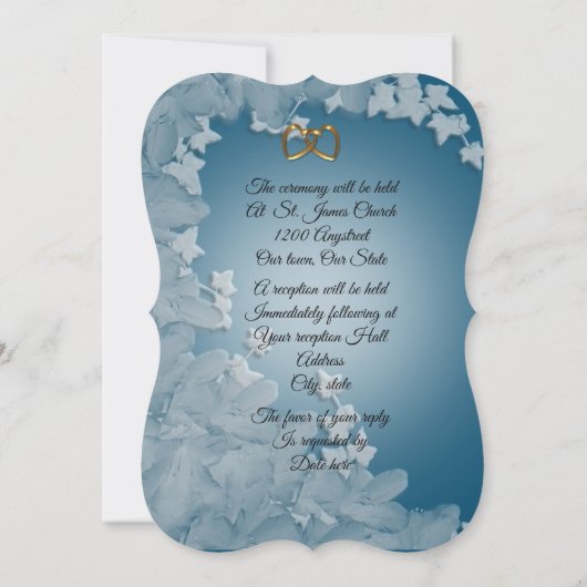 Faire-part de mariage, bleu Turquoise avec personn (Dos)