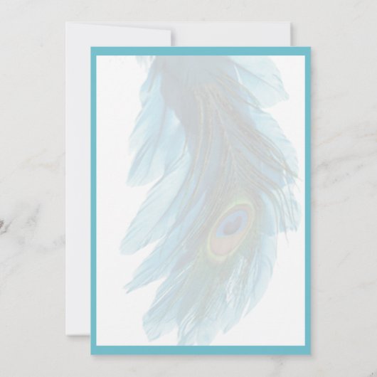 Faire-part de mariage bleu turquoise de plume de (Dos)