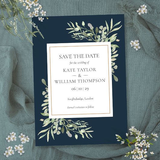 Faire-part de mariage Bleu verdure de haute mer