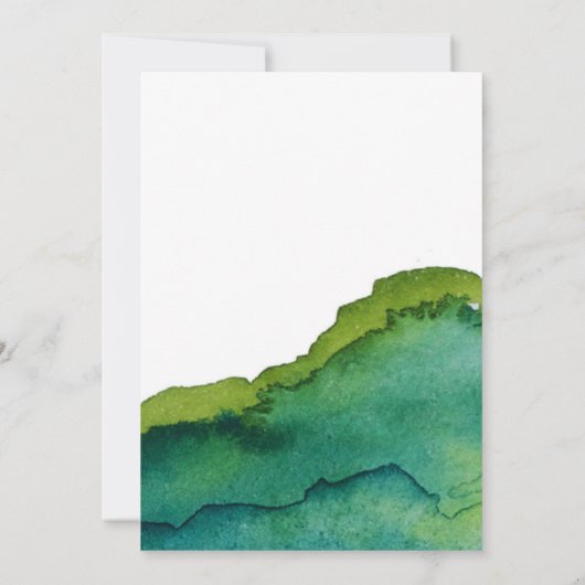 Faire-part de mariage bleu vert et or (Dos)