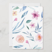 Faire-part de mariage bleu violet d'aquarelle (Dos)