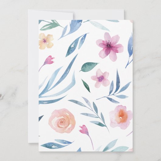 Faire-part de mariage bleu violet d'aquarelle (Dos)