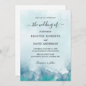 faire-part de mariage bleue (Devant / Derrière)