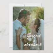 faire-part de mariage bleue élégante et simple (Dos)