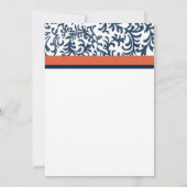 Faire-part de mariage bleue et orange (Dos)