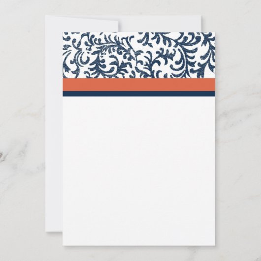 Faire-part de mariage bleue et orange (Dos)