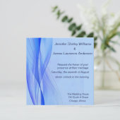 Faire-part de mariage bleue moderne (Debout devant)