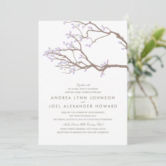 Faire-part de mariage Blissful Branches (Debout devant)