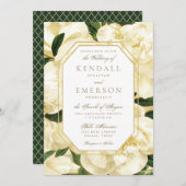 Faire-part de mariage *Blooms dorés* (Devant / Derrière)