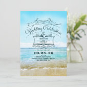 Faire-part de mariage Blue Beach Invitations (Debout devant)