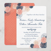 Faire-part de mariage Blue Blush (Devant / Derrière)