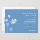 Faire-part de mariage Blue Daisy (Devant / Derrière)