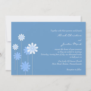 Faire-part de mariage Blue Daisy