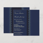 Faire-part de mariage Blue Elegance (Devant / Derrière)