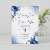Faire-part de mariage Blue Elegance | Daniel & Sop (Debout devant)