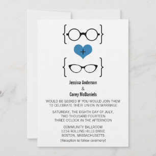 Faire-part de mariage Blue Geeky Glass