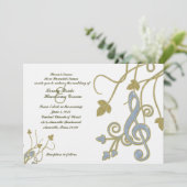 Faire-part de mariage Blue Gold White (Debout devant)