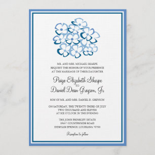 Faire-part de mariage Blue Hydrangea