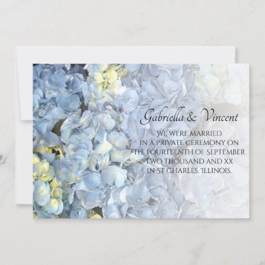 Faire-part de mariage Blue Hydrangea (Devant)