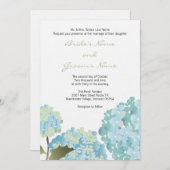Faire-part de mariage Blue Hydrangea (Devant / Derrière)