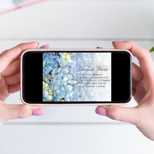 Faire-part de mariage Blue Hydrangea
